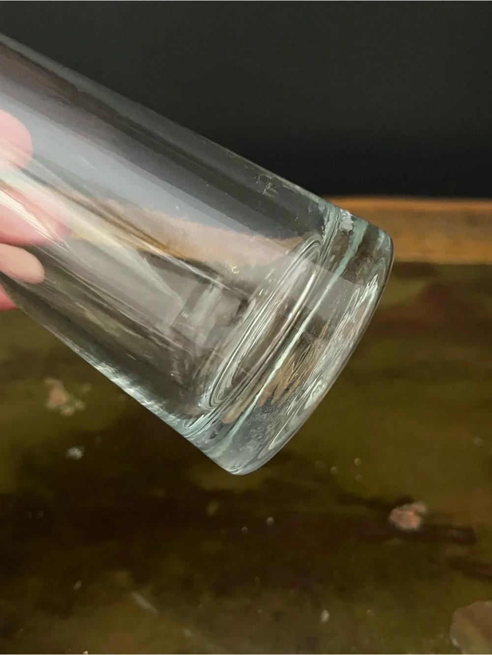 Hand Blown Clear Art Glass Conical Bud Vase Minimalist Art Glass 7